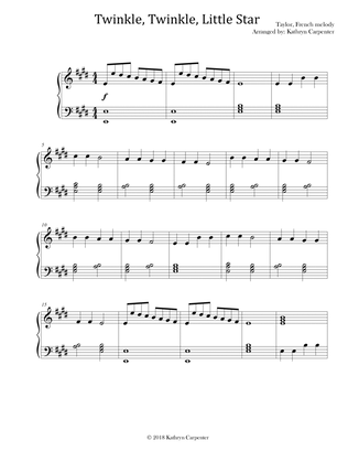 Twinkle, Twinkle, Little Star (Intermediate Piano, Level 3)