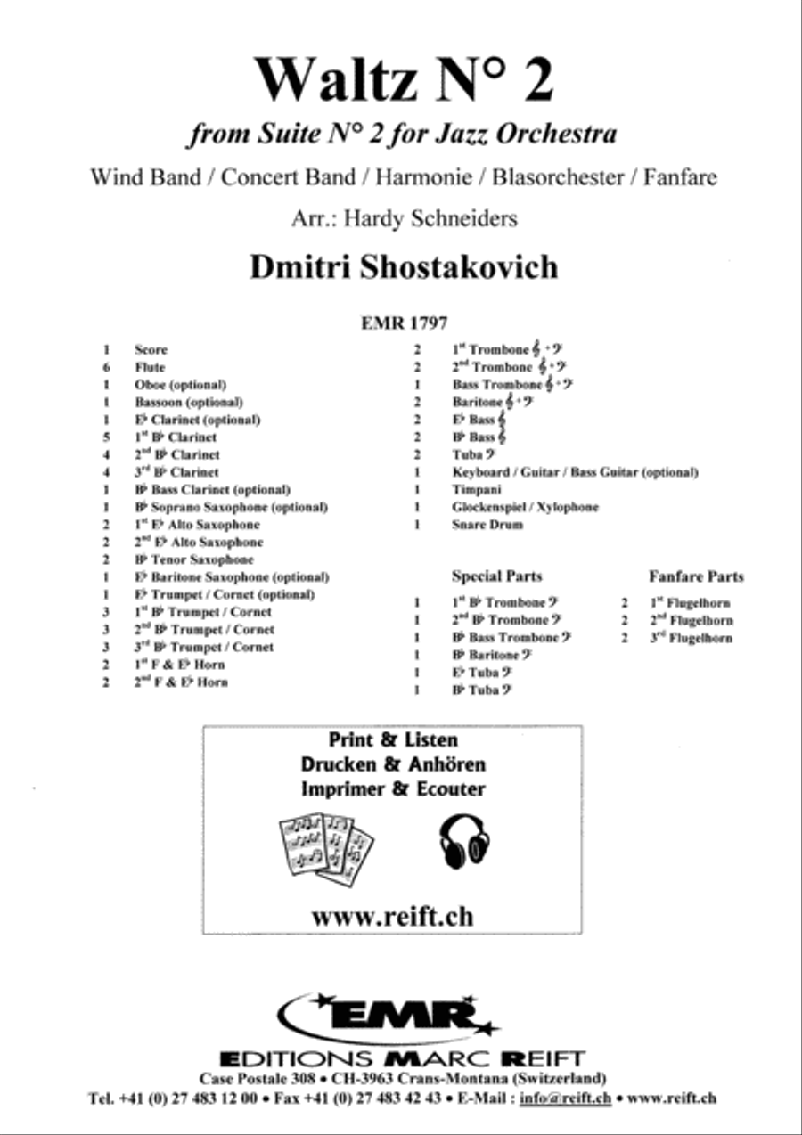 Waltz No. 2 Concert Band scores gallery preview page 2