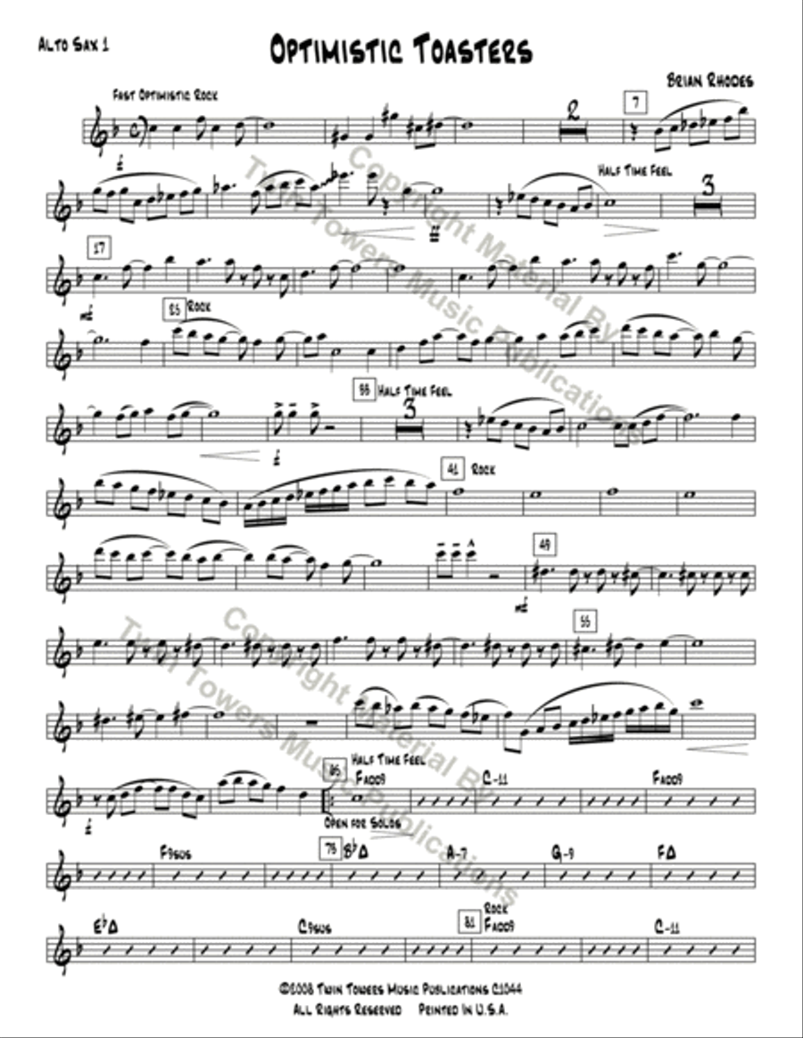 Optimistic Toasters Jazz Ensemble scores gallery preview page 22