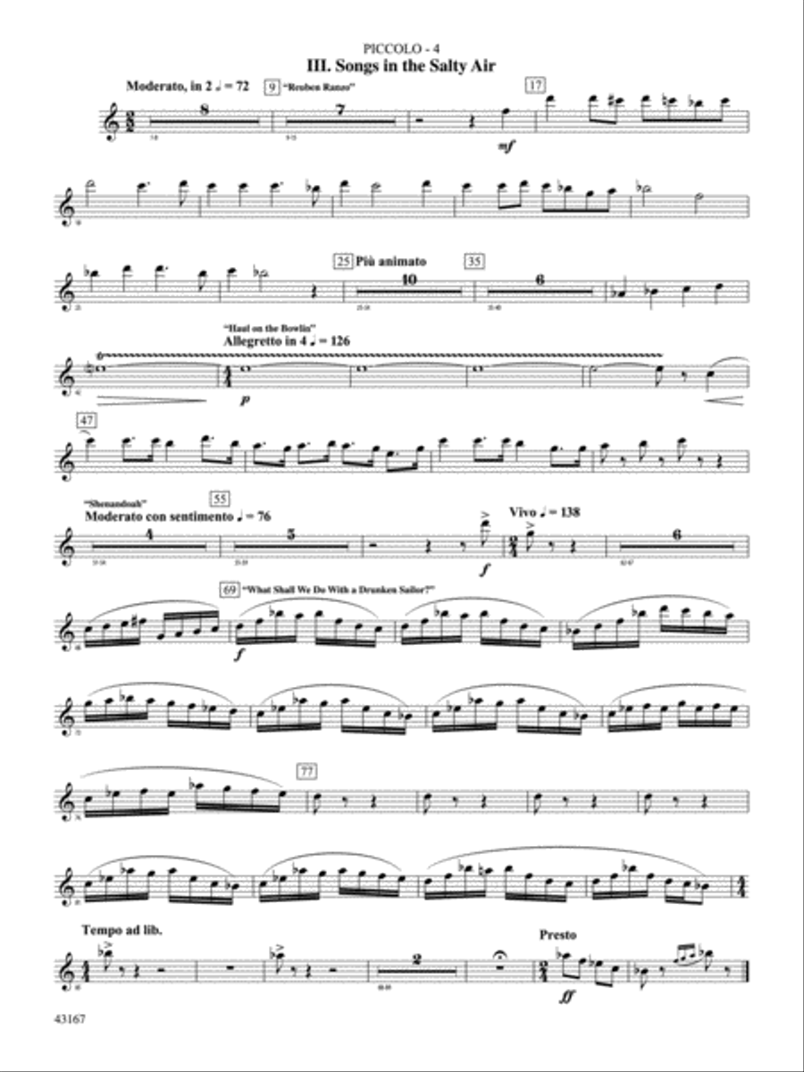 Down to the Sea in Ships (from the NBC TV Film Project 20): Piccolo Concert Band scores gallery preview page 4
