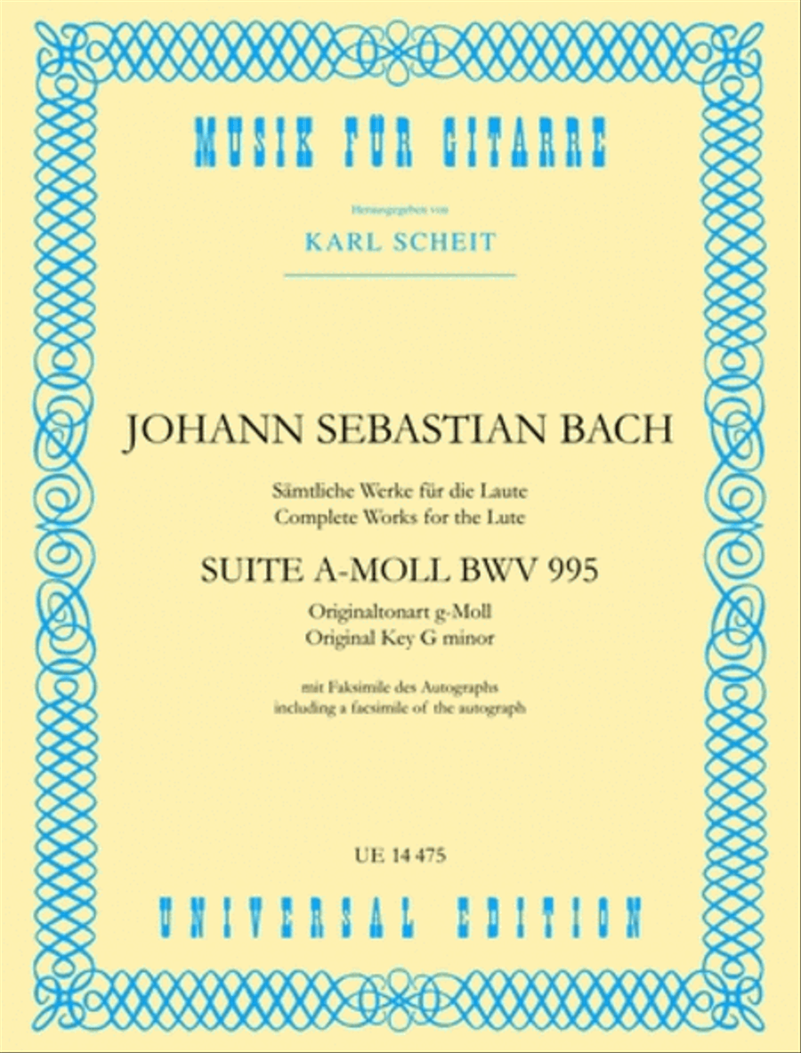 Suite, A Min, BWV 995 (Scheit) School and Community scores gallery preview page 1