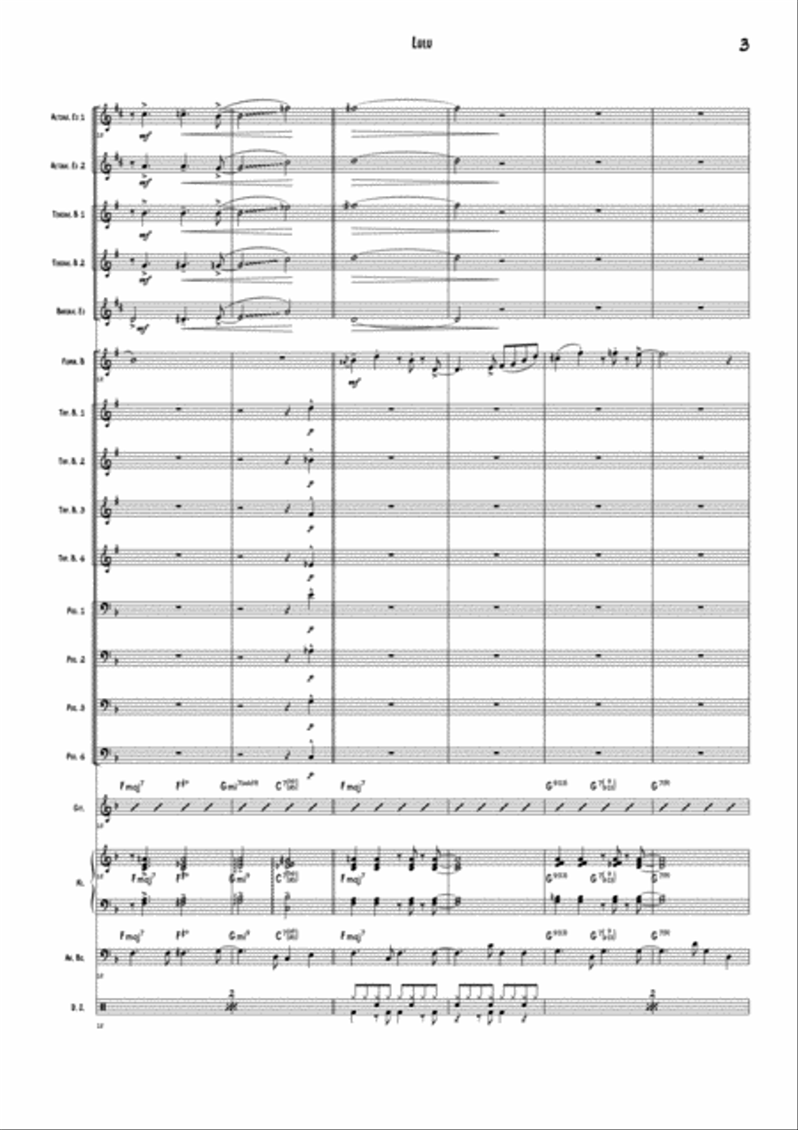 Lulu, Solo for Flugelhorn and Big Band Jazz Ensemble scores gallery preview page 5