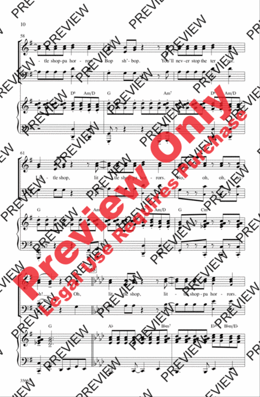 Little Shop of Horrors 3-Part scores gallery preview page 9