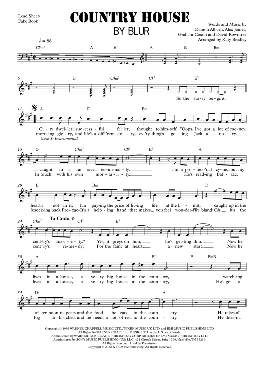 Country House Country House Piano scores gallery preview page 1