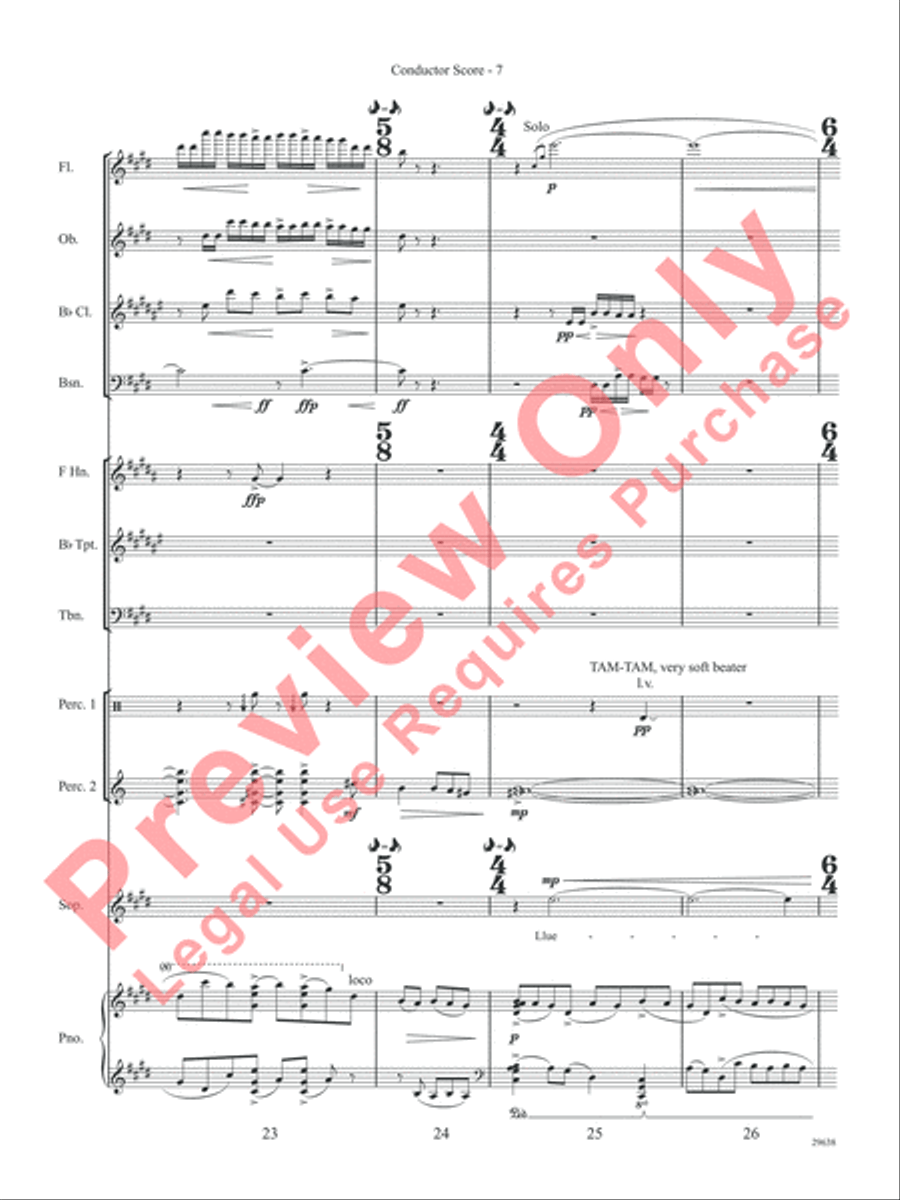 Three Spanish Songs (for Soprano and Wind Ensemble) Concert Band scores gallery preview page 12