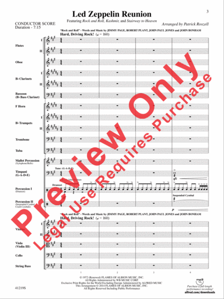 Led Zeppelin Reunion Full Orchestra scores gallery preview page 4