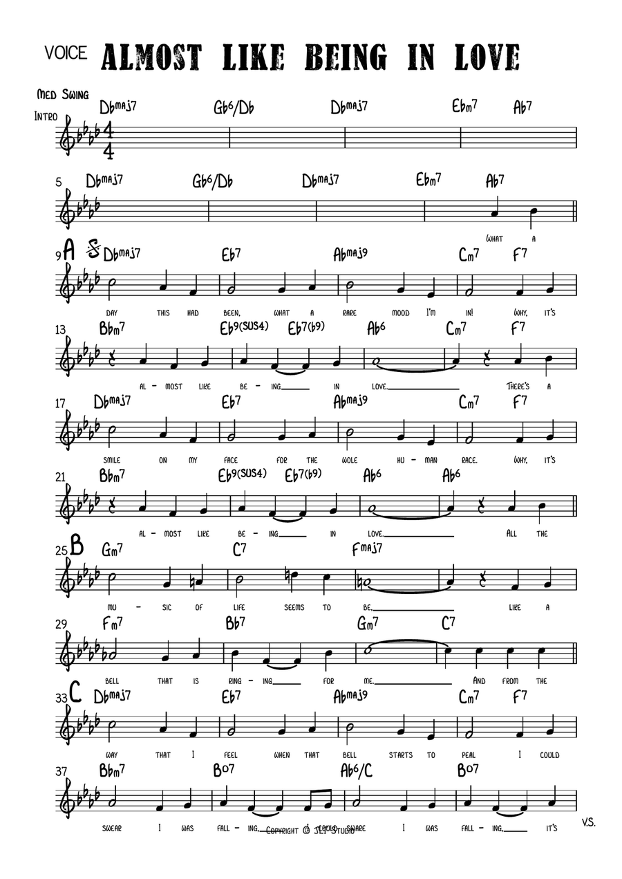 Almost Like Being In Love by Frederick Loewe - Large