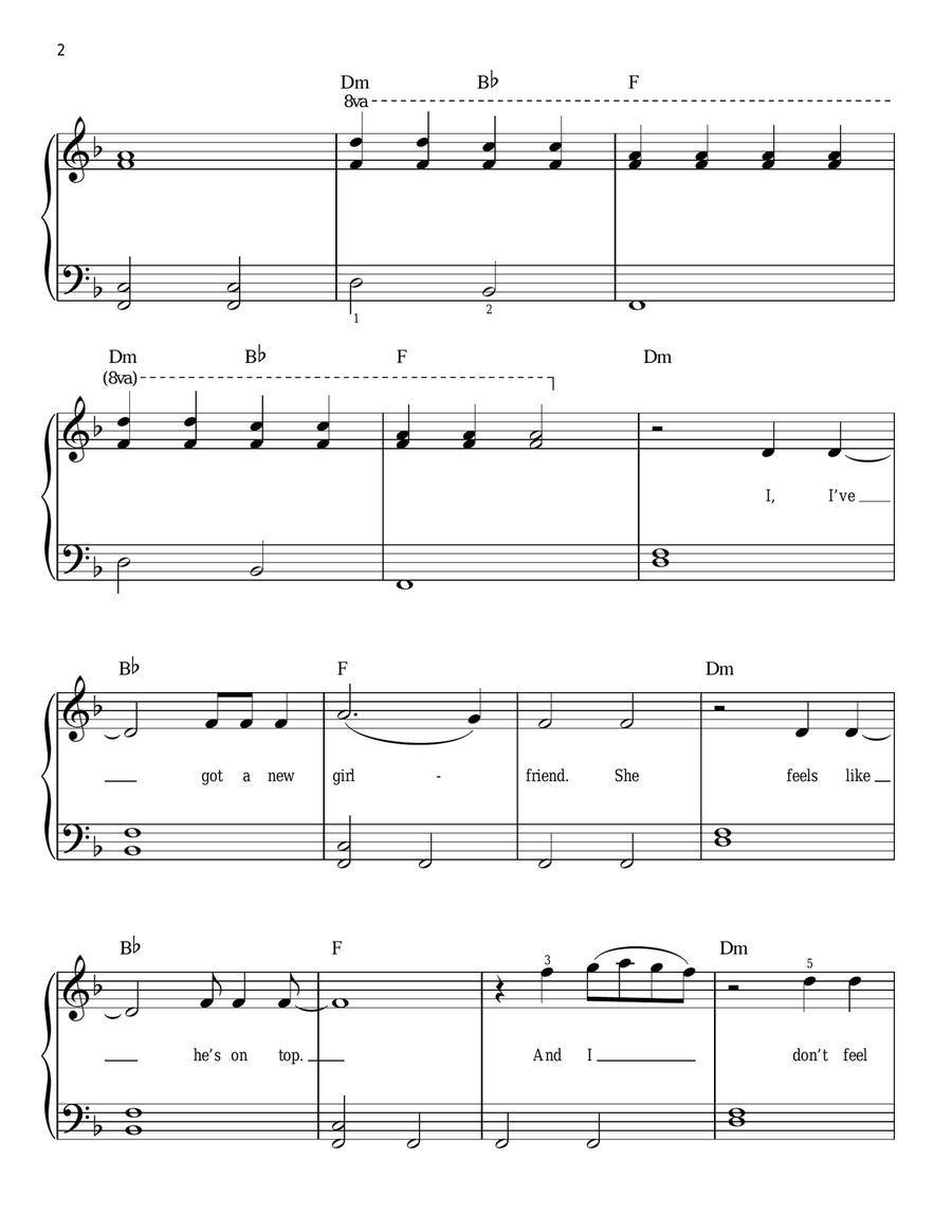 Ophelia Ophelia Easy Piano scores gallery preview page 2