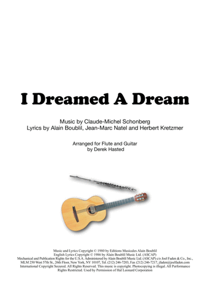 I Dreamed A Dream for Flute & Guitar image number null