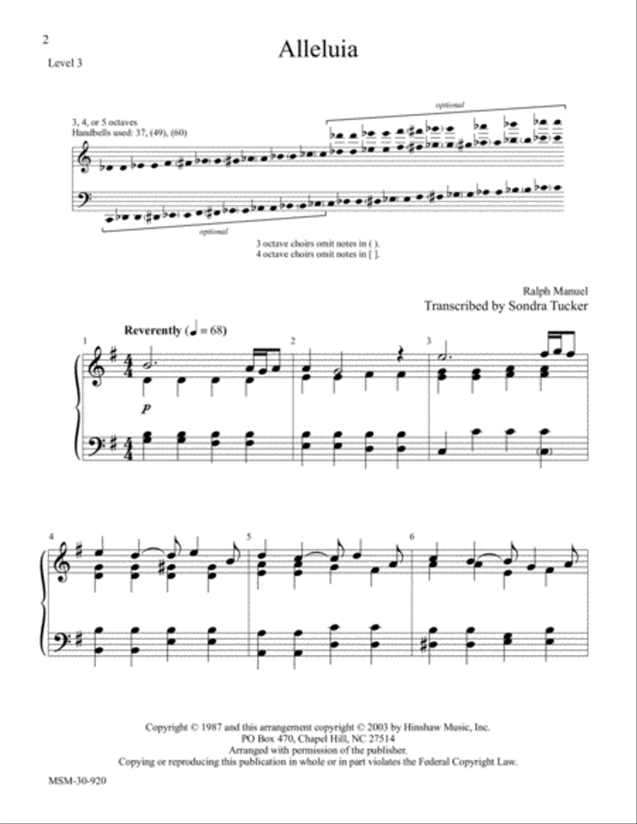 Alleluia Alleluia Handbell Choir scores gallery preview page 2