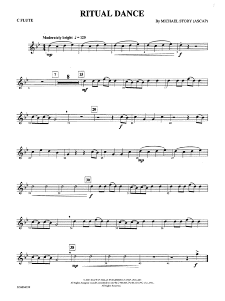 Ritual Dance: Flute Ritual Dance: Flute Concert Band scores gallery preview page 1