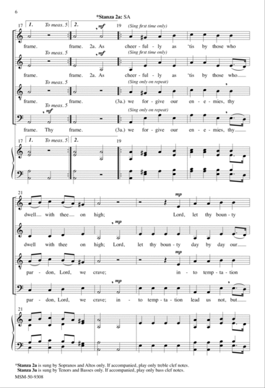Our Father, Who in Heaven Art 4-Part scores gallery preview page 5
