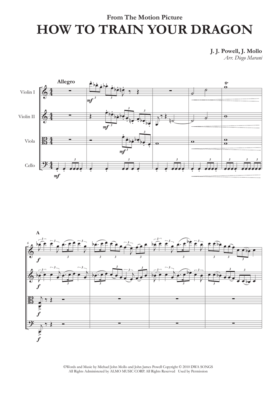 How To Train Your Dragon String Quartet scores gallery preview page 1