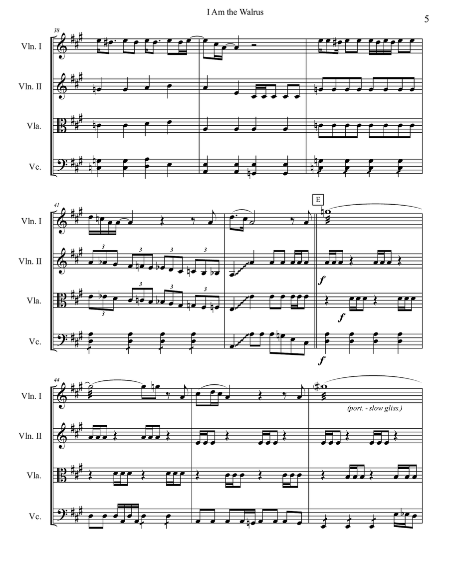 I Am The Walrus String Quartet scores gallery preview page 5