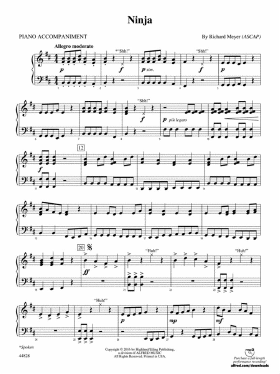 Ninja: Piano Accompaniment Orchestra scores gallery preview page 1