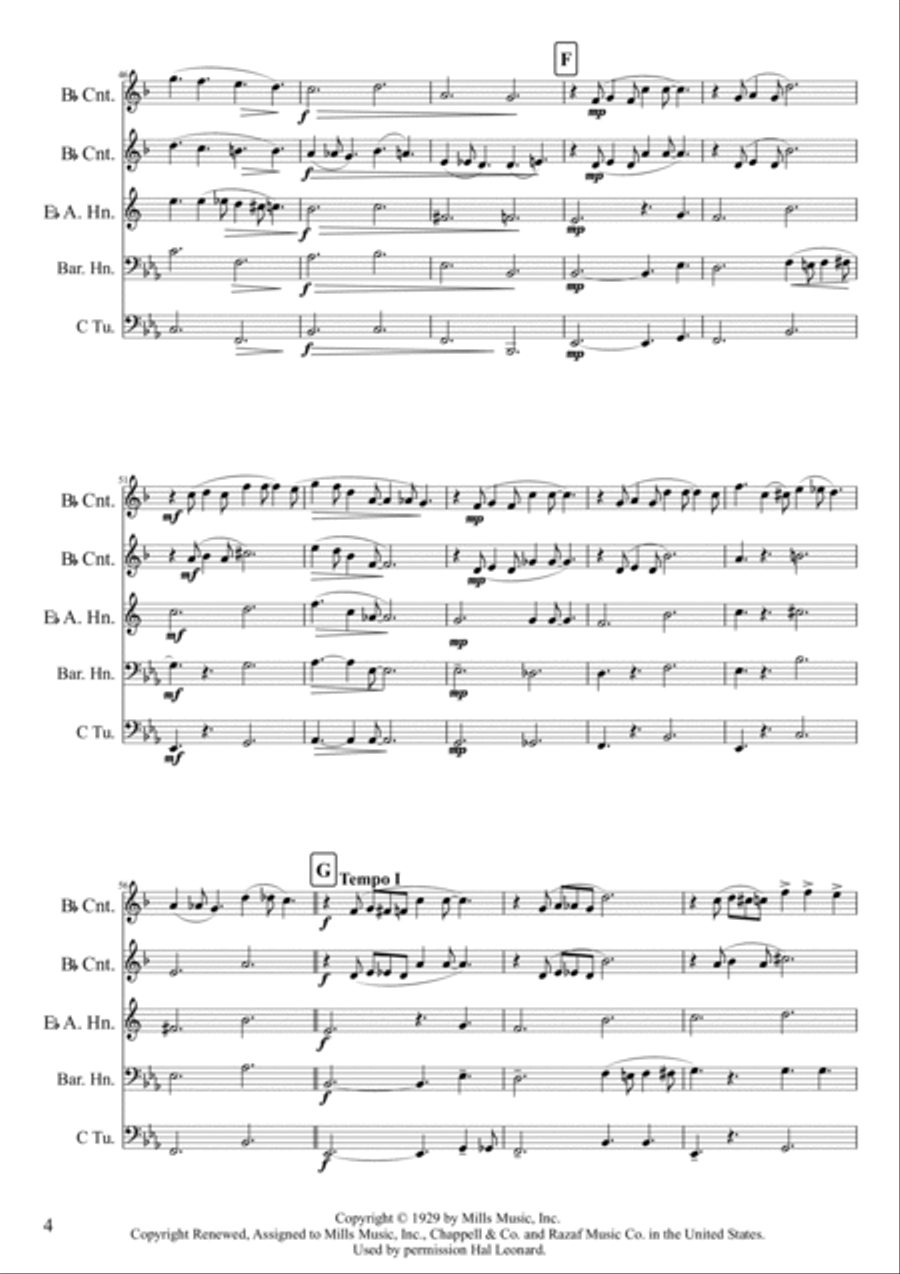 Ain't Misbehavin' Brass Ensemble scores gallery preview page 4