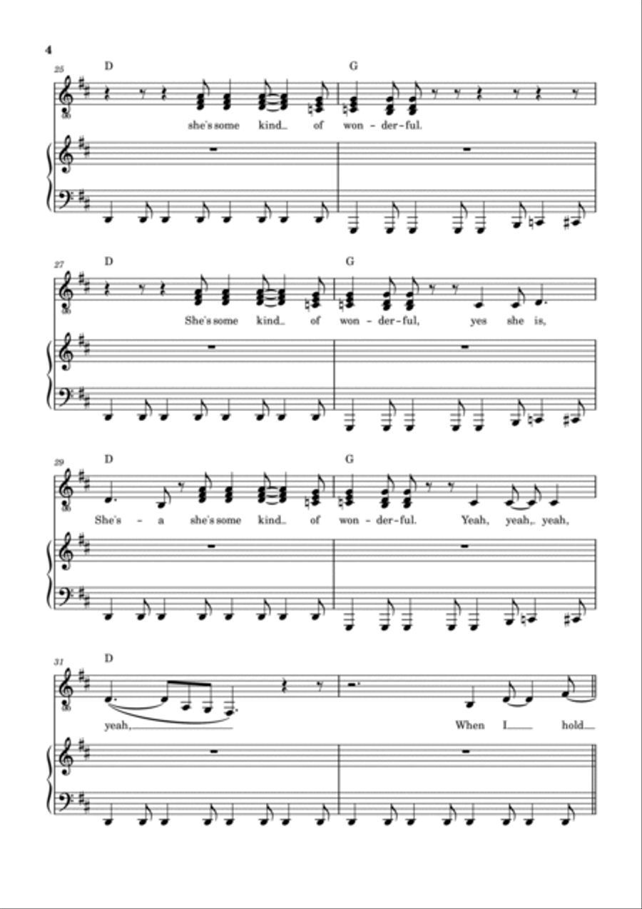 (she's) Some Kind Of Wonderful Piano, Vocal, Guitar scores gallery preview page 5