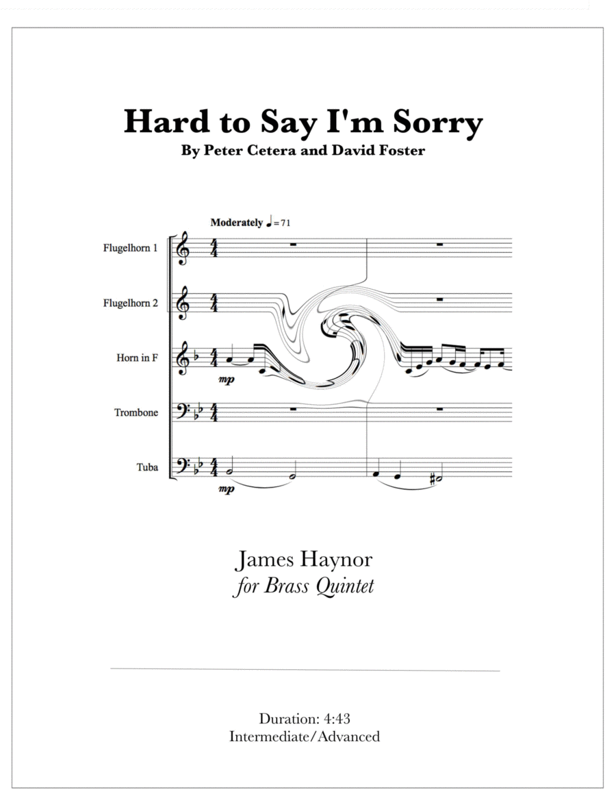 Hard To Say I'm Sorry Brass Ensemble scores gallery preview page 1