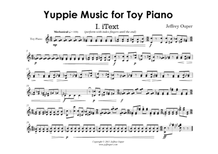 Yuppie Music for Toy Piano Piano Solo - Digital Sheet Music
