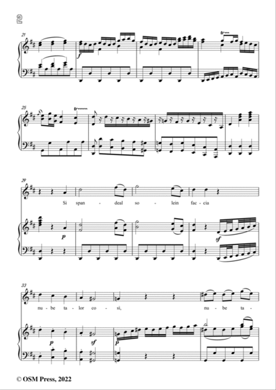 Mozart-Si spande al sole in faccia,in D Major,fromIl rè pastore,for Voice and Piano Voice Solo scores gallery preview page 4