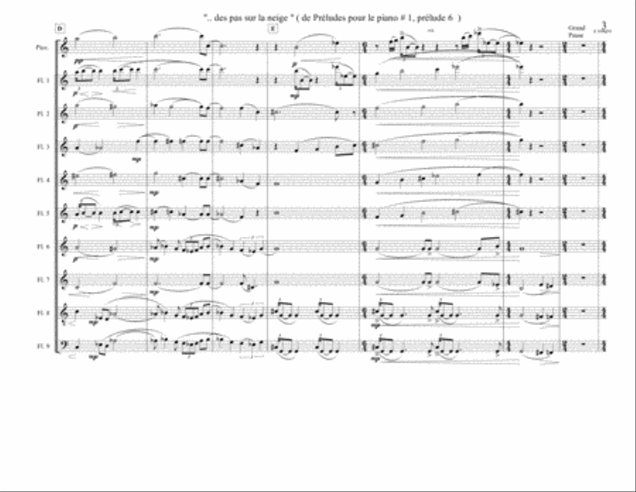Footprints in the Snow by Debussy arr. for flute choir / ensemble Flute Choir scores gallery preview page 6