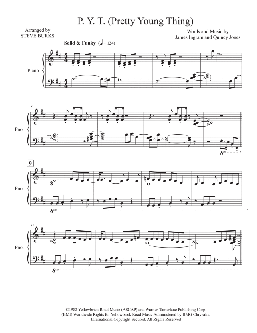P.y.t. (Pretty Young Thing) Piano Solo scores gallery preview page 1