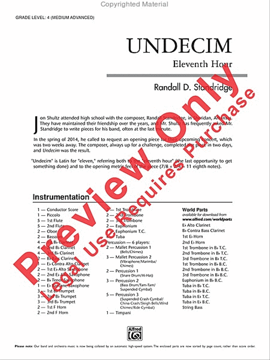 Undecim Concert Band scores gallery preview page 2