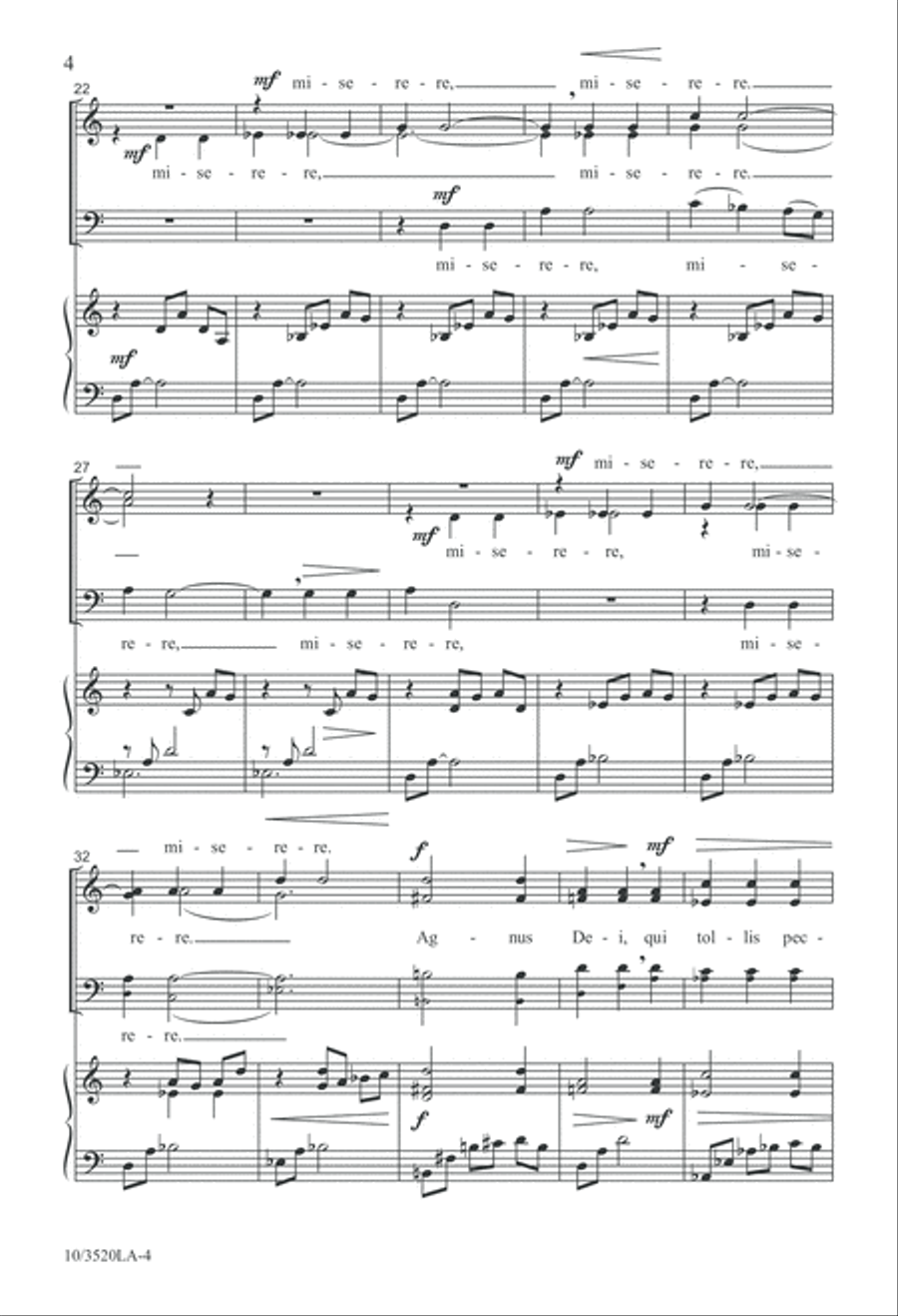 Agnus Dei 4-Part scores gallery preview page 4