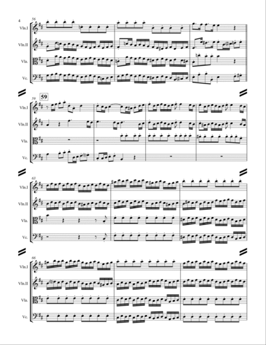 Telemann – Wassermusik Suite Complete (for String Quartet) String Quartet scores gallery preview page 5