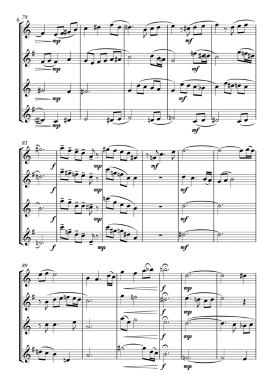 If Only - Saxophone Quartet Saxophone Quartet scores gallery preview page 6