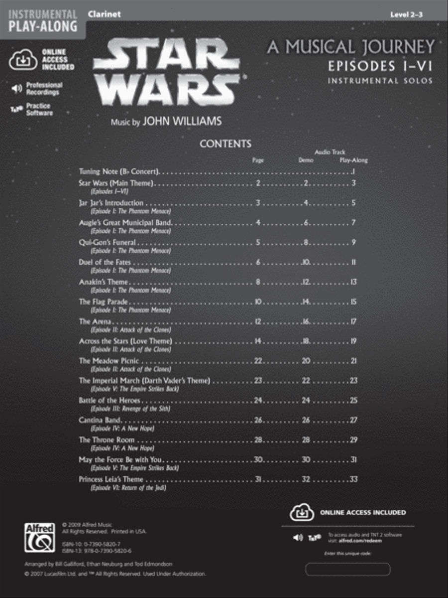 Star Wars I-VI Instrumental Solos - Clarinet image number null