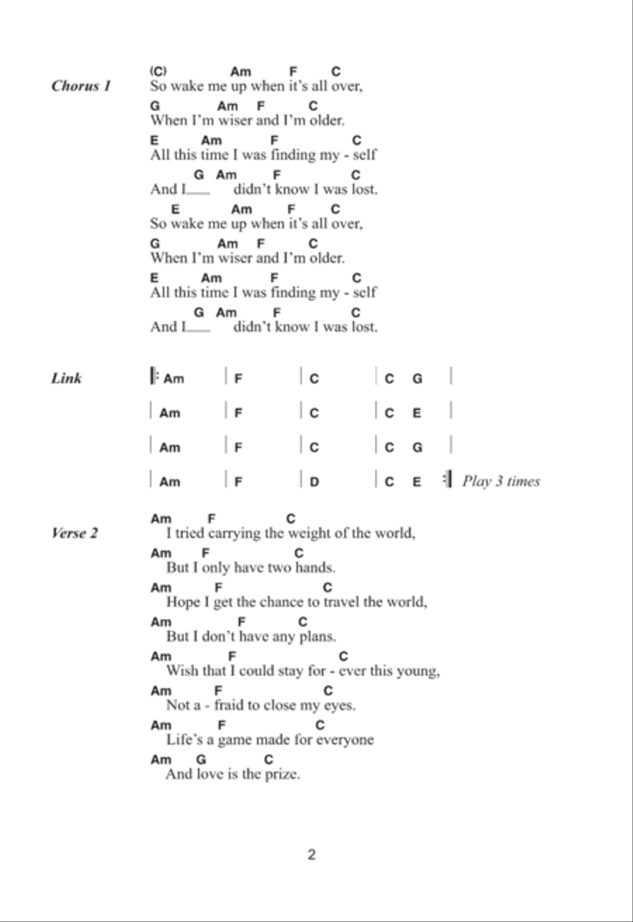 Wake Me Up Acoustic Guitar scores gallery preview page 2