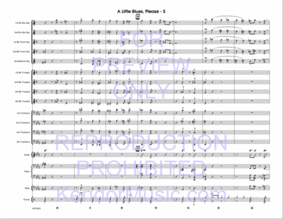 Little Blues, Please, A Jazz Ensemble scores gallery preview page 6