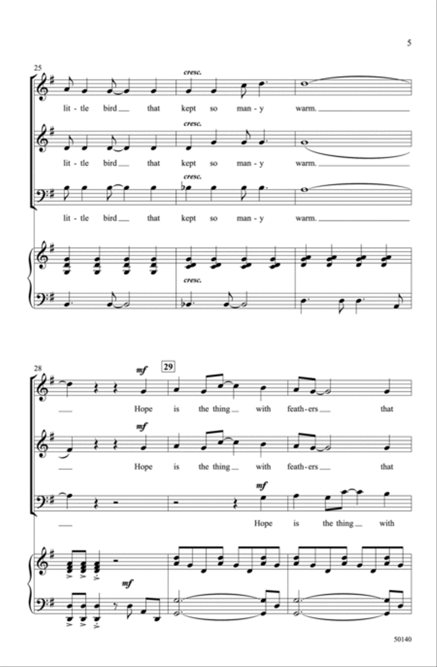Hope Is the Thing with Feathers Choir scores gallery preview page 4