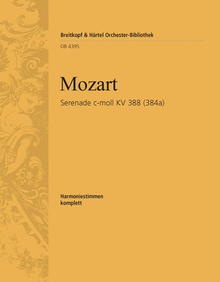 Book cover for Serenade in C minor K. 388 (384A)