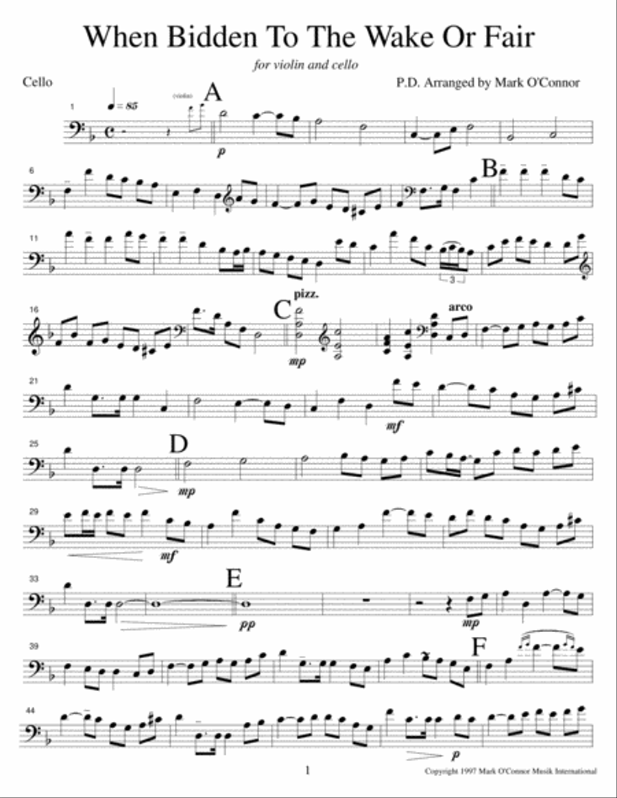When Bidden To The Wake Or Fair (cello part - violin and cello) String Duet scores gallery preview page 4