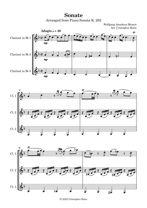 Sonata No. 4 in E flat, K. 282 - I. Adagio, for clarinet trio