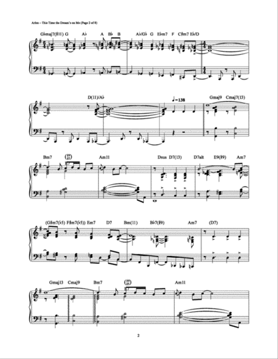 This Time the Dream's on Me Piano Solo scores gallery preview page 2
