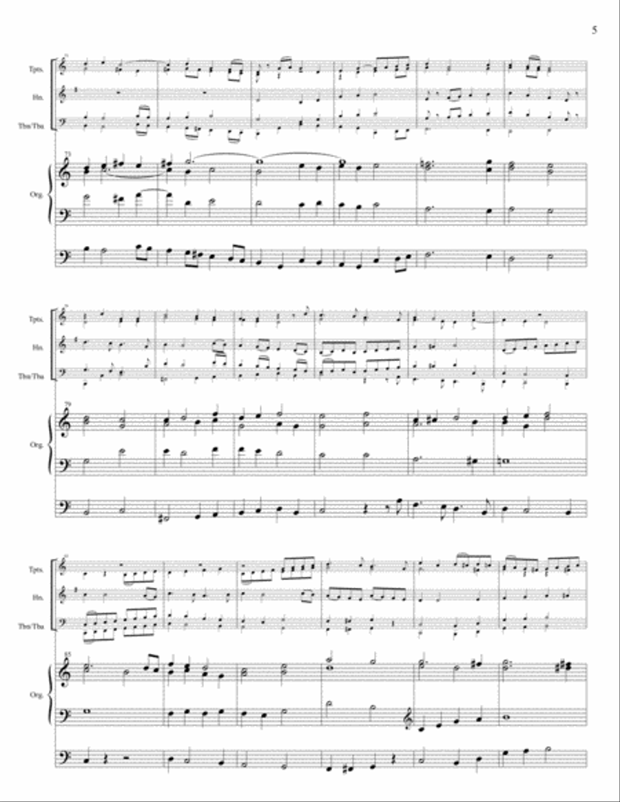 Hosanna! (for Brass Quintet and Organ) Brass Ensemble scores gallery preview page 6