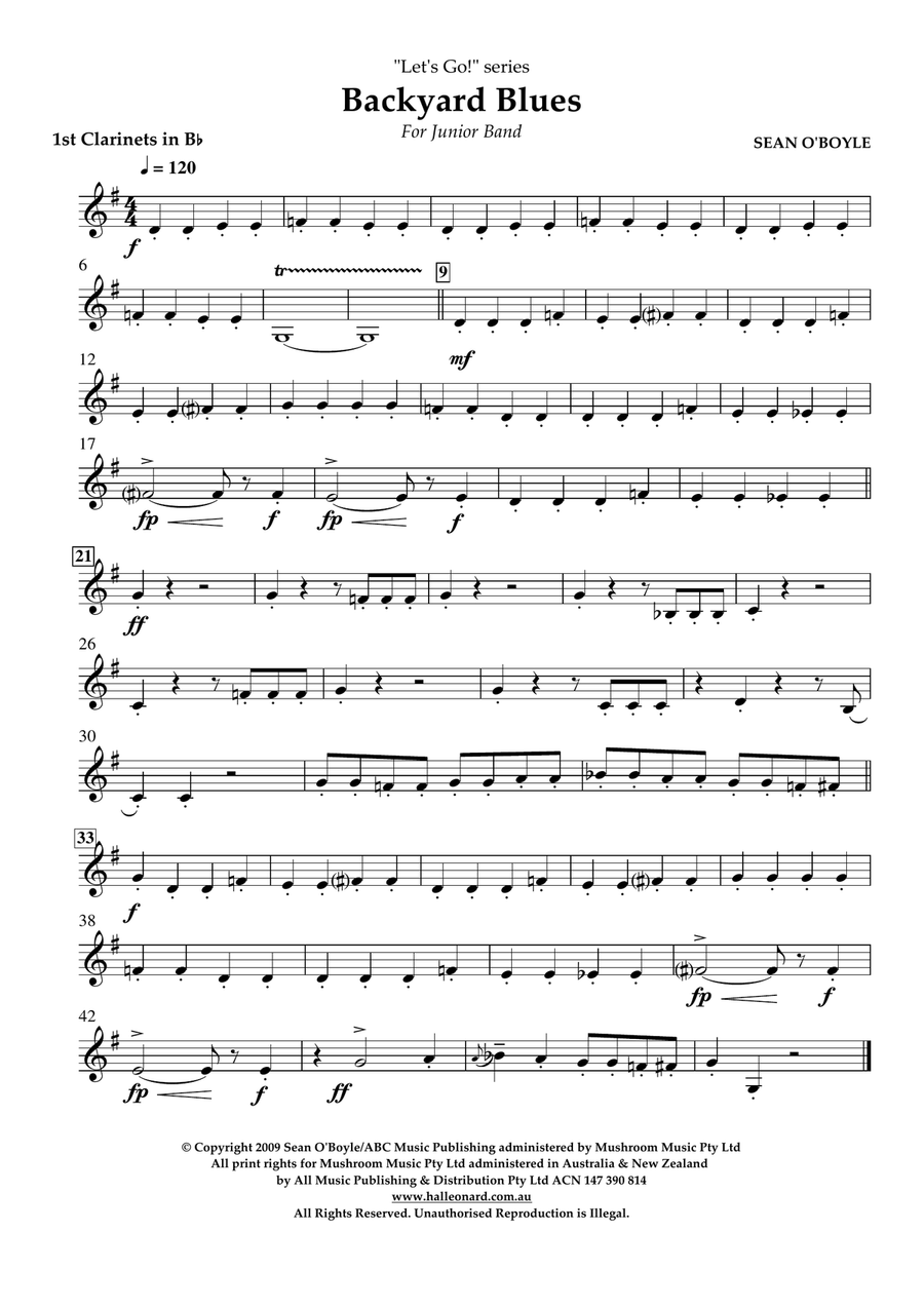Backyard Blues - Bb Clarinet 1