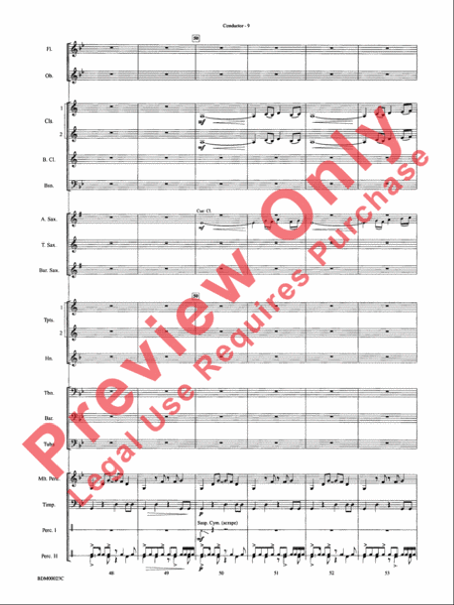Under the Rice Moon Concert Band scores gallery preview page 12