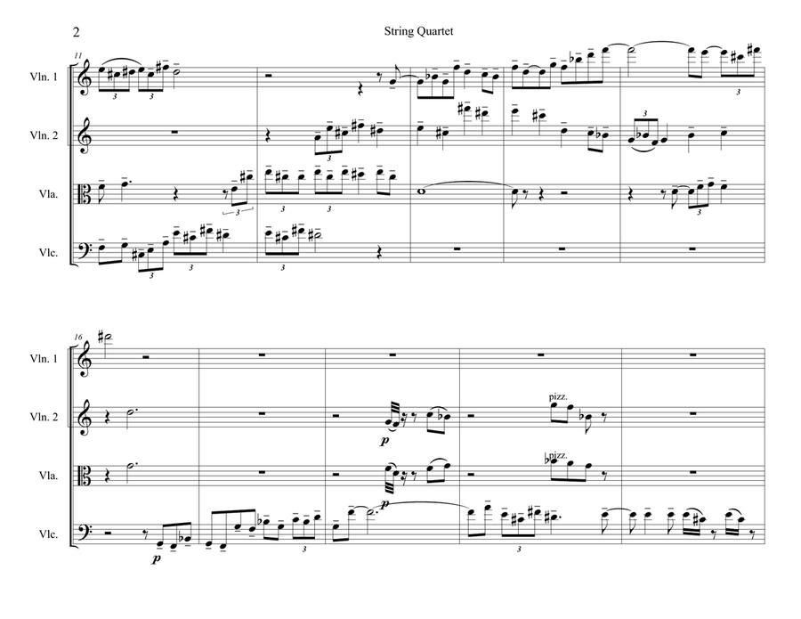 String Quartet in Three Movements String Quartet scores gallery preview page 2