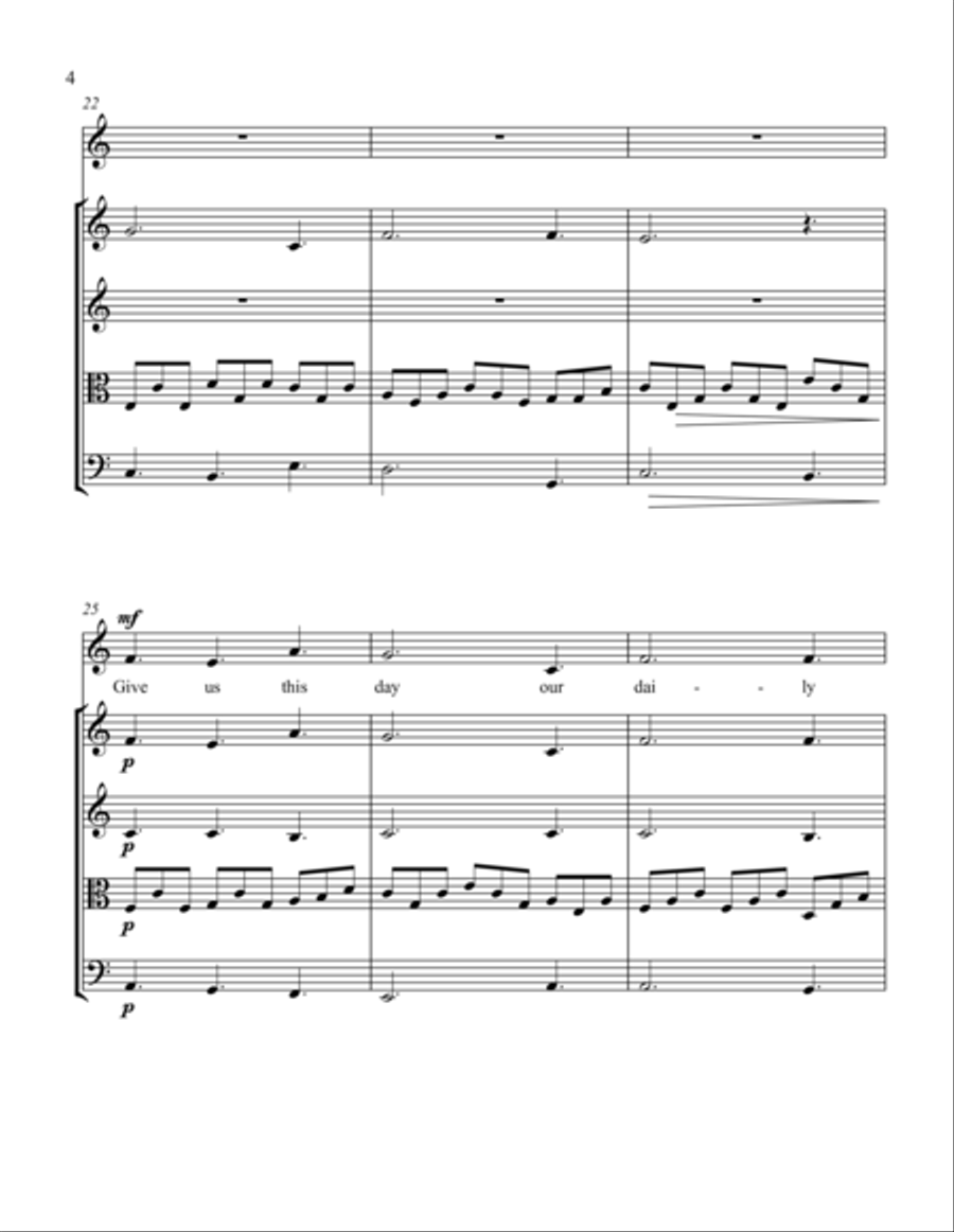 The Lord's Prayer The Lord's Prayer String Quartet scores gallery preview page 4