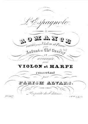 L'espagnole for Violin and Harp (or Piano)
