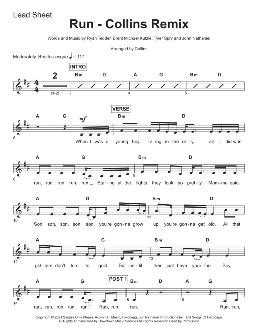 Run Piano scores gallery preview page 1