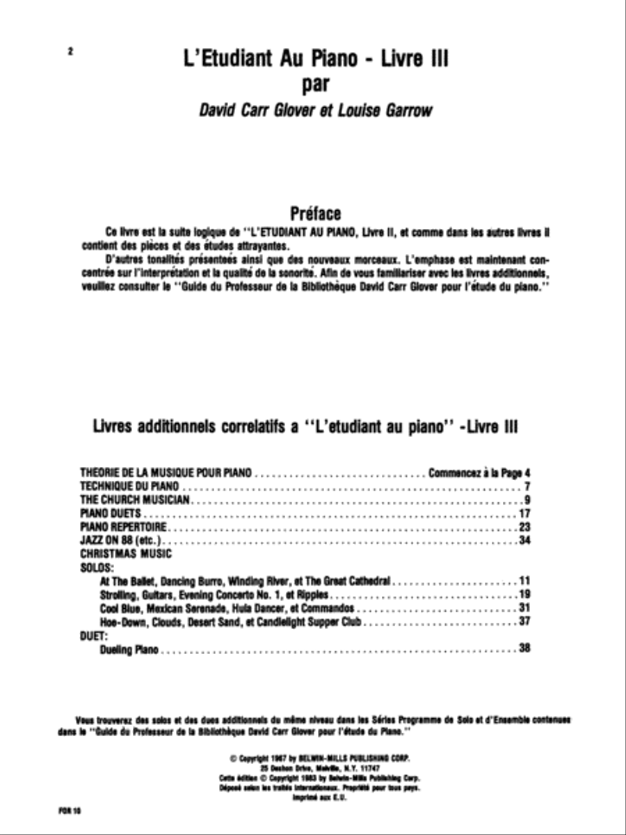 Piano Student, Level 3 Piano Student, Level 3 Piano Method scores gallery preview page 2