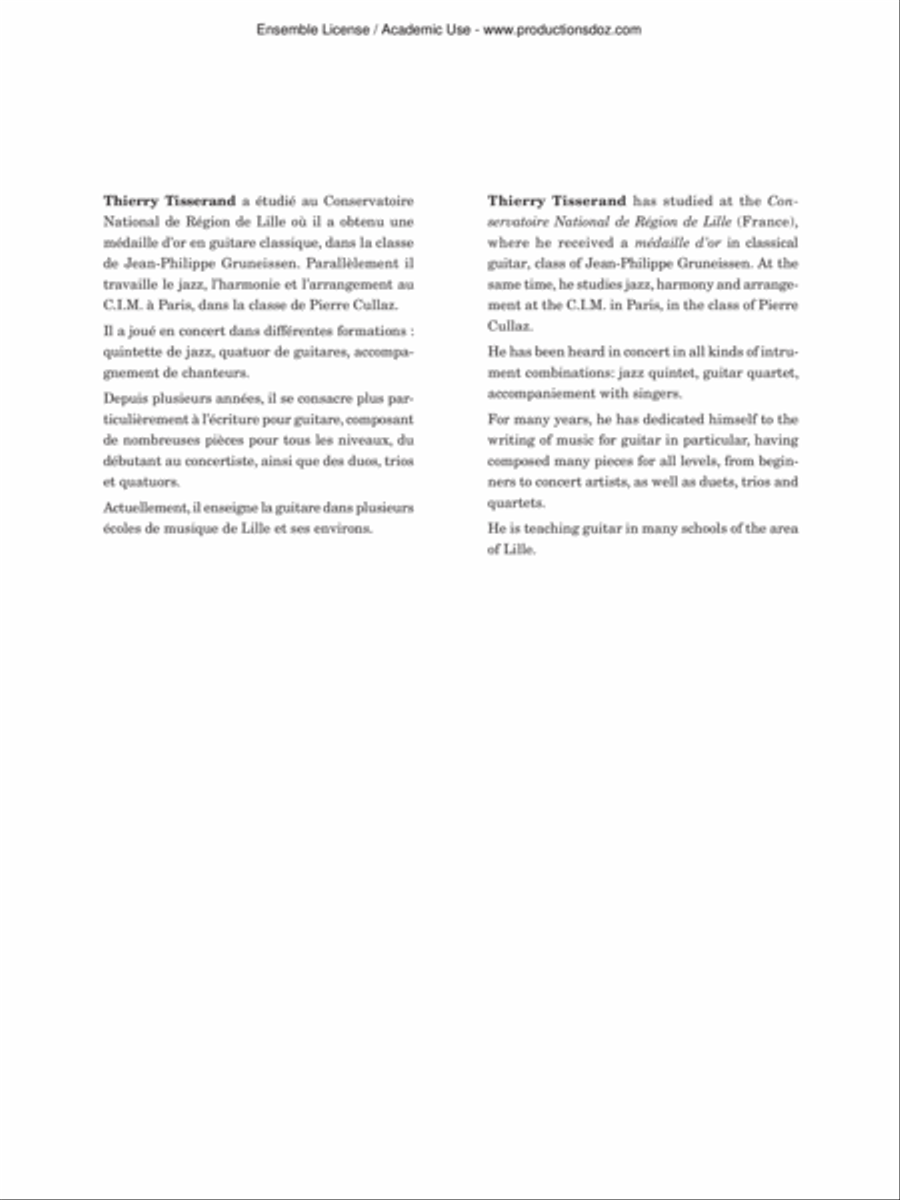 Bambou calypso, Habanera bohème Guitar Ensemble scores gallery preview page 2