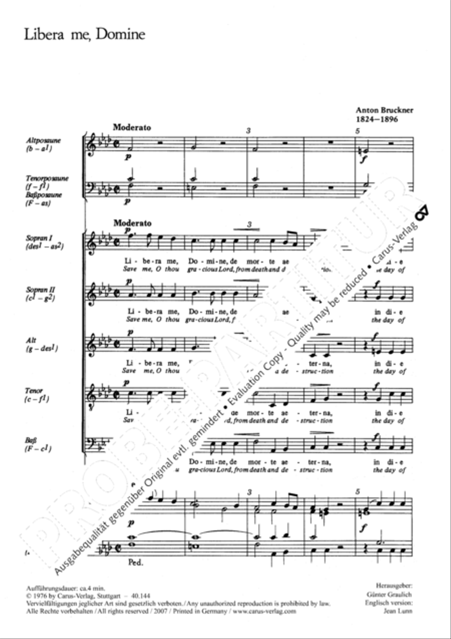 Save me, O thou gracious Lord (Libera me, Domine) SSATB scores gallery preview page 2
