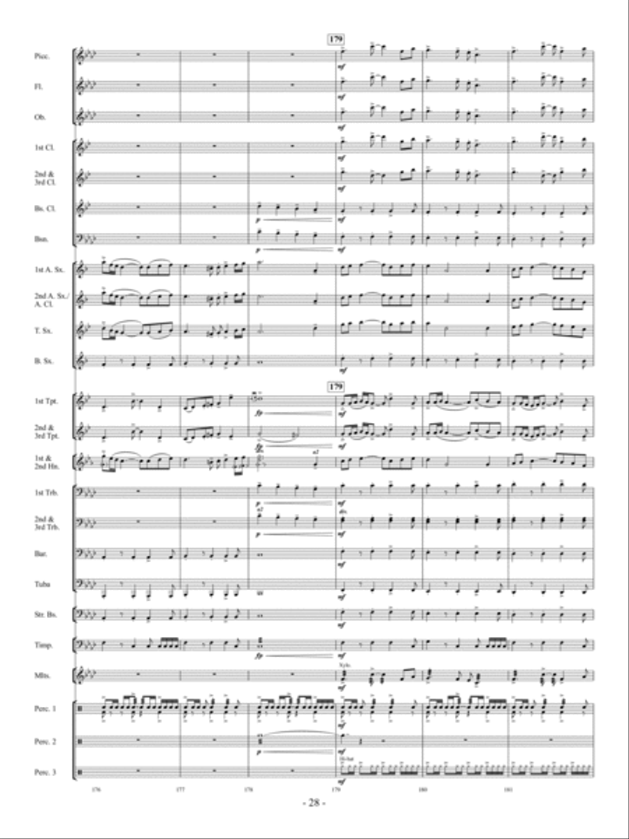 Legend of the Ancient Hero Concert Band scores gallery preview page 27