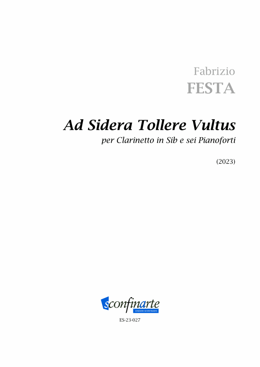 Fabrizio Festa: Ad Sidera Tollere Vultus (ES-23-027) - Score Only Score scores gallery preview page 1